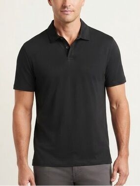Saks Fifth Avenue Black Short Sleeve Polo Shirt